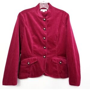 Coldwater Creek Barbie Pink Corduroy‎ Cardigan Jacket P10 PETITE Office Core